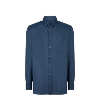 Gabardine-Hemd mit fließender Passform