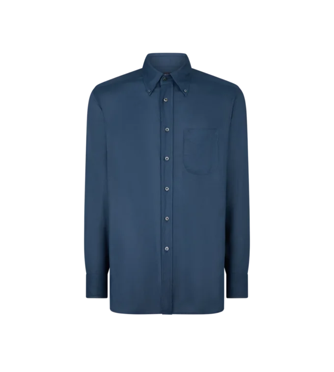 Gabardine-Hemd mit fließender Passform