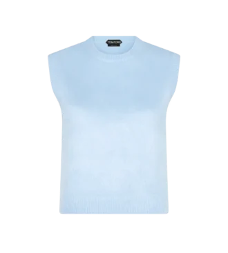 Gebürstetes Seidenjersey-Tanktop mit Rundhalsausschnitt