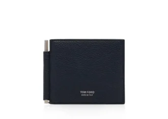 Geldclip-Brieftasche aus genarbtem Leder