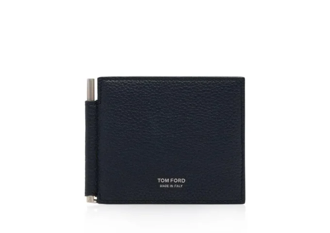 Geldclip-Brieftasche aus genarbtem Leder