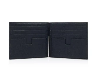 Geldclip-Brieftasche aus genarbtem Leder