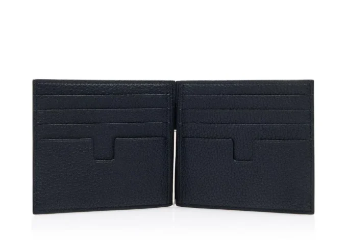 Geldclip-Brieftasche aus genarbtem Leder