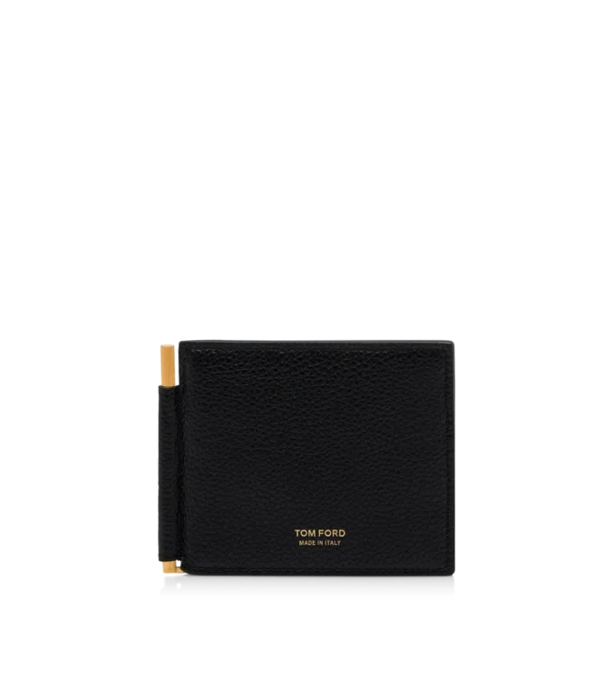 Geldklammer-Brieftasche aus genarbtem Leder