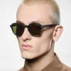 Geometrische Horn-Sonnenbrille Geometrische Horn-Sonnenbrille