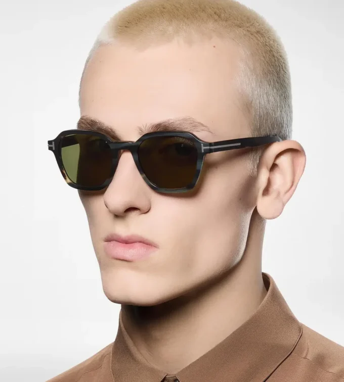Geometrische Horn-Sonnenbrille Geometrische Horn-Sonnenbrille