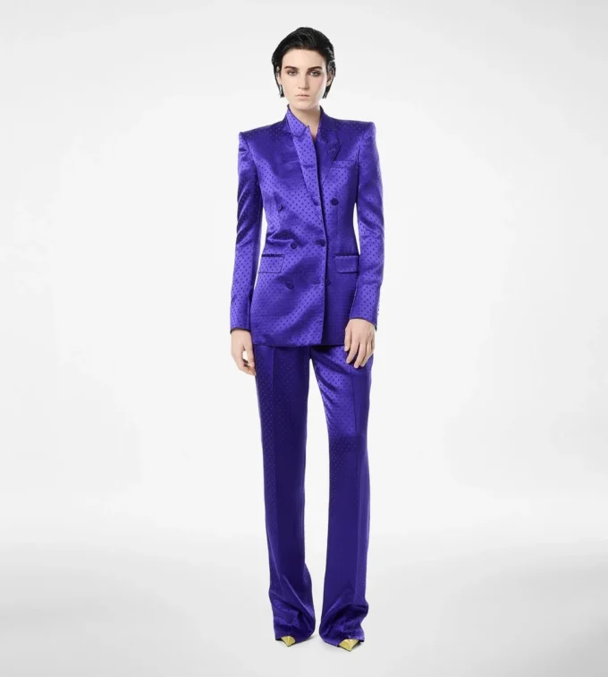 Gepunktete Jacquard-Plisseehose Gepunktete Jacquard-Plisseehose