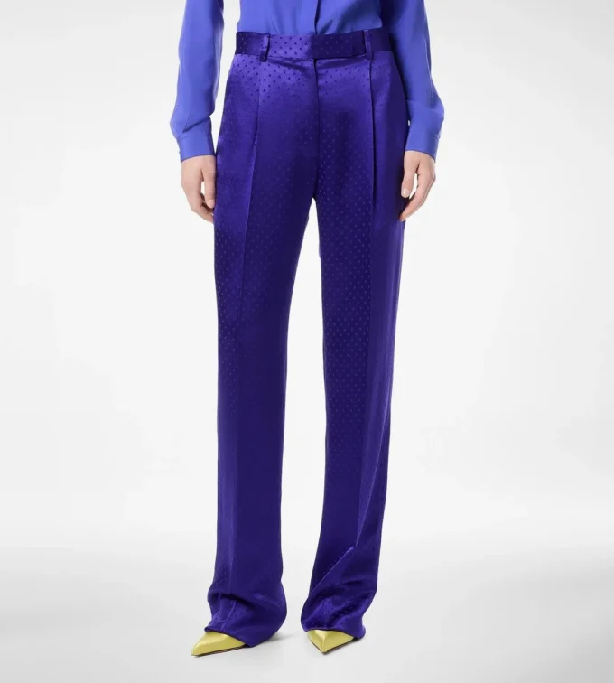 Gepunktete Jacquard-Plisseehose Gepunktete Jacquard-Plisseehose