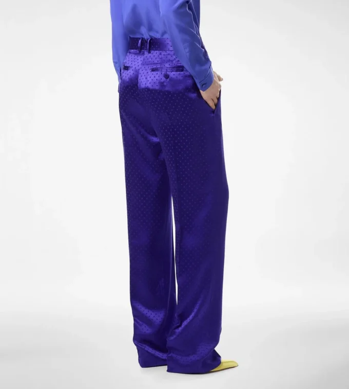 Gepunktete Jacquard-Plisseehose Gepunktete Jacquard-Plisseehose