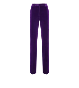 Gerade geschnittene Hose aus Baumwollsamt