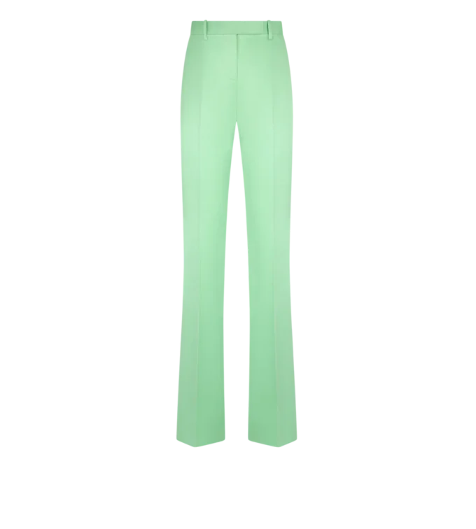 Gerade geschnittene Hose aus gewaschener Baumwoll-Seidenmischung Gerade geschnittene Hose aus gewaschener Baumwoll-Seidenmischung