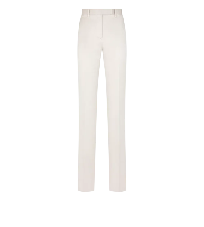 Gerade geschnittene Hose aus gewaschener Baumwoll-Seidenmischung Gerade geschnittene Hose aus gewaschener Baumwoll-Seidenmischung