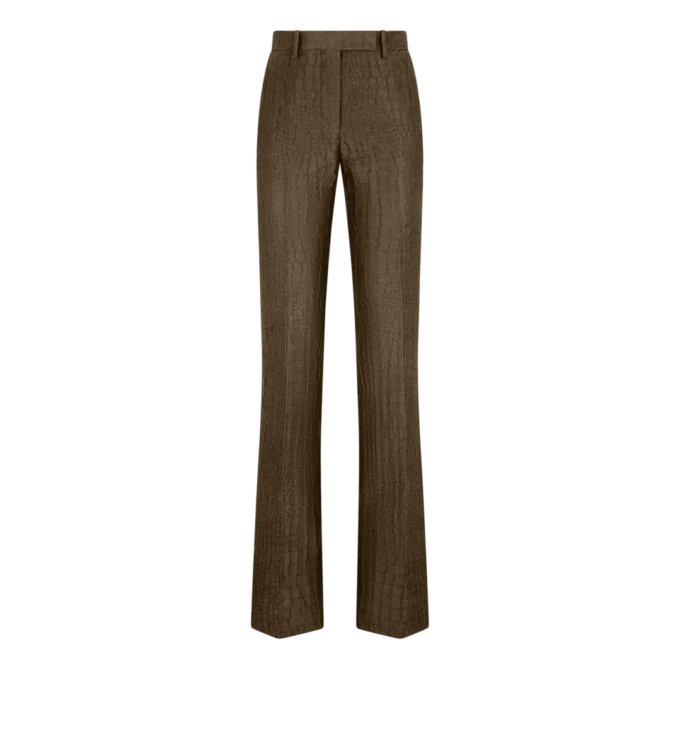 Gerade geschnittene Hose aus Krokodil-Jacquard Gerade geschnittene Hose aus Krokodil-Jacquard