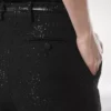 Gerade geschnittene Hose aus Wollmischkrepp mit Pailletten Gerade geschnittene Hose aus Wollmischkrepp mit Pailletten