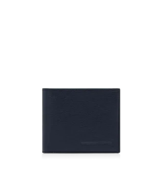 Geschmeidige, längliche T-Linie-Bifold-Brieftasche aus genarbtem Leder