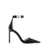 Geschmeidige Pumps aus genarbtem Leder mit T-Riegel-Fesselriemchen Geschmeidige Pumps aus genarbtem Leder mit T-Riegel-Fesselriemchen