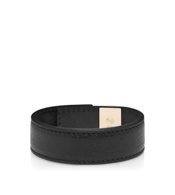 Geschmeidiges T-Verschluss-Armband aus genarbtem Leder Geschmeidiges T-Verschluss-Armband aus genarbtem Leder