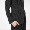 Gestreifte Einreiherjacke aus Wolle und Baumwolle Gestreifte Einreiherjacke aus Wolle und Baumwolle