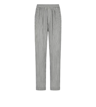Gestreifte Seiden-Pyjama-Hose mit Paspelierung