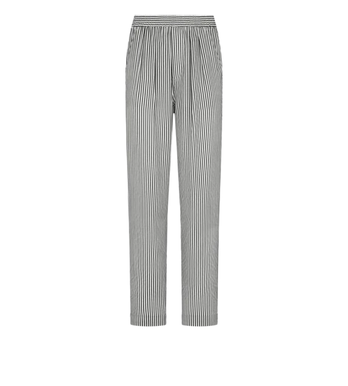 Gestreifte Seiden-Pyjama-Hose mit Paspelierung Gestreifte Seiden-Pyjama-Hose mit Paspelierung