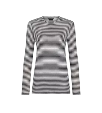 Gestreiftes Langarm-T-Shirt mit tonalem TF-Sticklogo