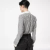 Gestreiftes Seidenhemd mit kontrastierenden Details Gestreiftes Seidenhemd mit kontrastierenden Details