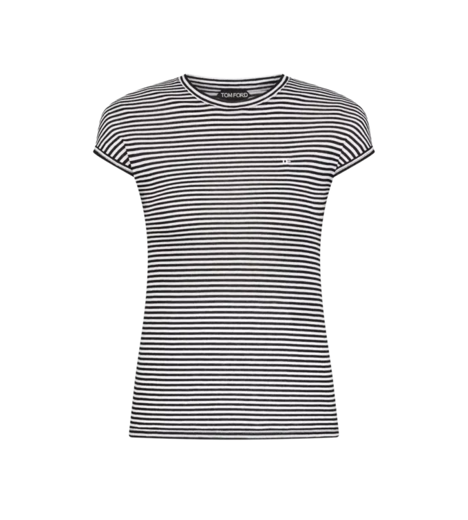 Gestreiftes T-Shirt mit tonalem TF-Sticklogo
