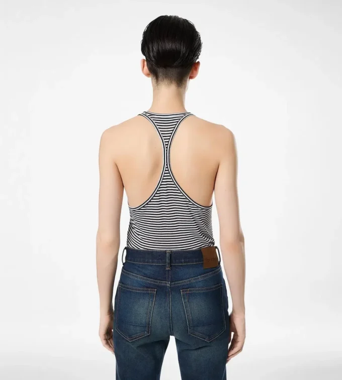 Gestreiftes Tanktop mit tonalem TF-Sticklogo