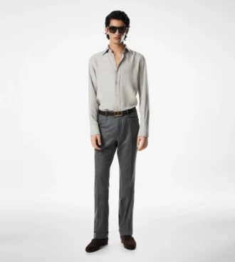 Gewaschenes Slim-Fit-Hemd aus Twill