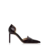 Glänzende Eva D’Orsay Pumps aus geprägtem Krokodilleder Glänzende Eva D’Orsay Pumps aus geprägtem Krokodilleder