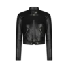 Glänzende Plonge-Lederjacke mit Reißverschluss