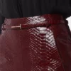 Glänzender, geprägtes Krokodilleder, schmaler T-Gürtel