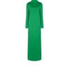Glänzendes Abendkleid aus Krepp mit Stehkragen Glänzendes Abendkleid aus Krepp mit Stehkragen