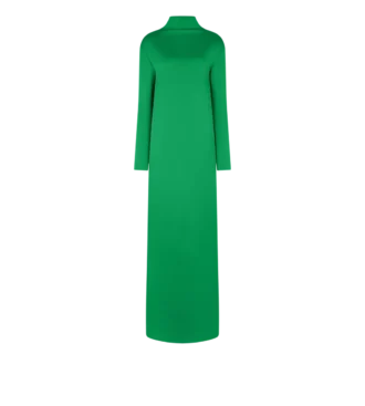 Glänzendes Abendkleid aus Krepp mit Stehkragen