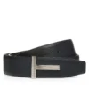 Grain Leather Ridge Buckle T Belt Grain Leather Ridge Buckle T Belt