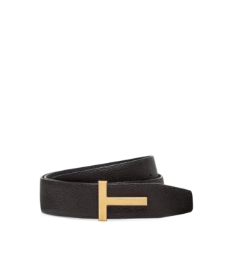 Grain Leather T Icon Belt