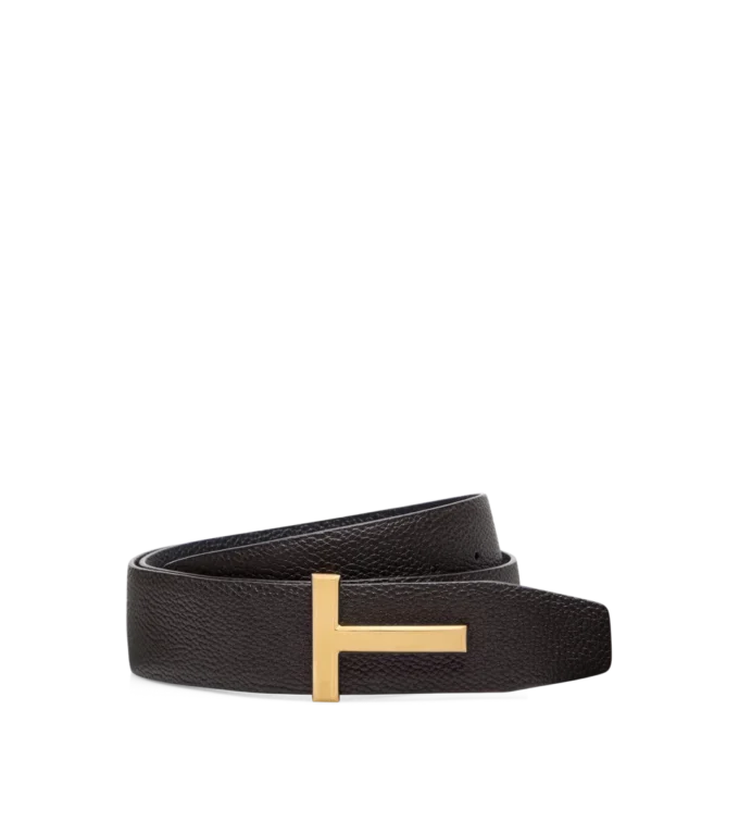 Grain Leather T Icon Belt