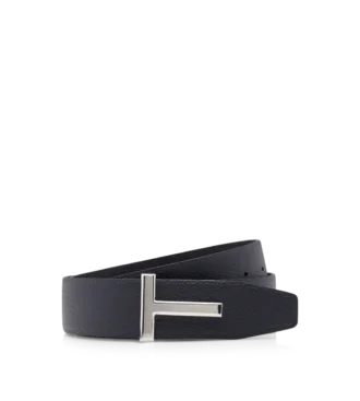 Grain Leather T Icon Belt