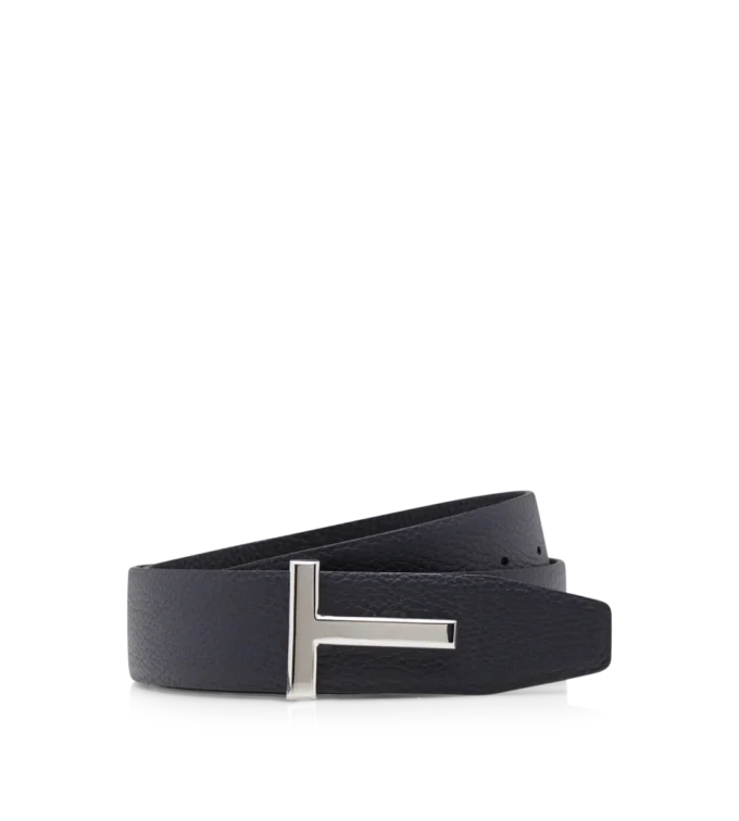 Grain Leather T Icon Belt