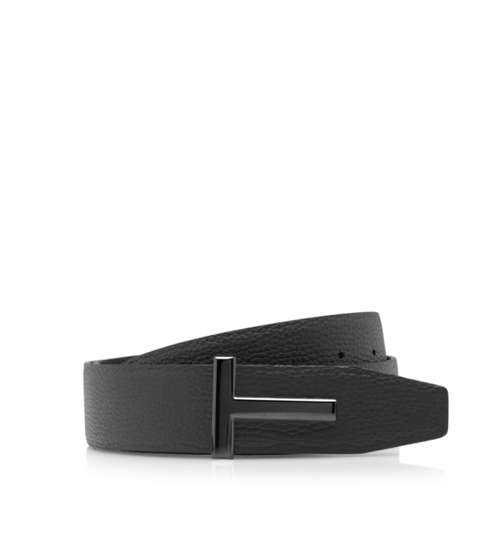 Grain Leather T Icon Belt