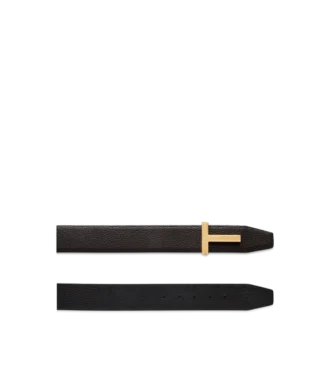 Grain Leather T Icon Belt