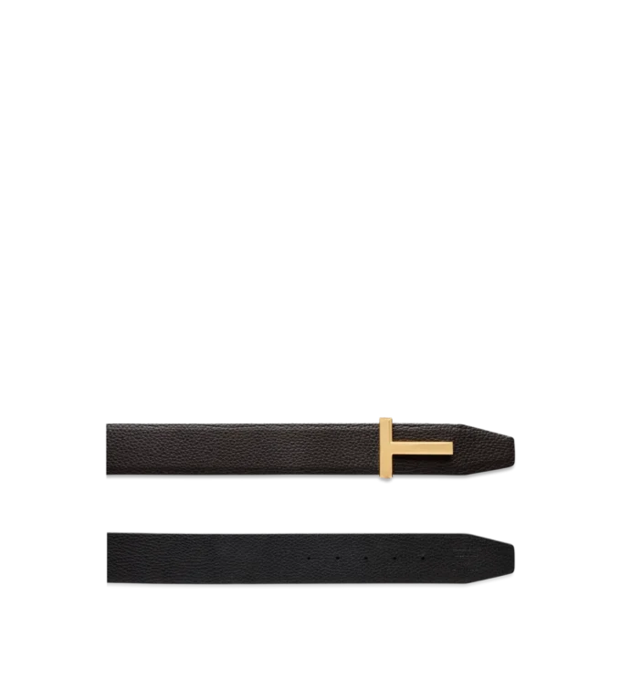 Grain Leather T Icon Belt