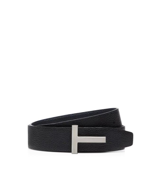 Grain Leather T Icon Belt
