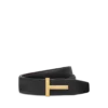 Grain Leather T Icon Belt