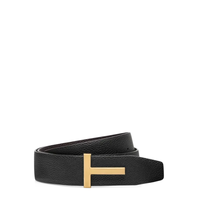 Grain Leather T Icon Belt