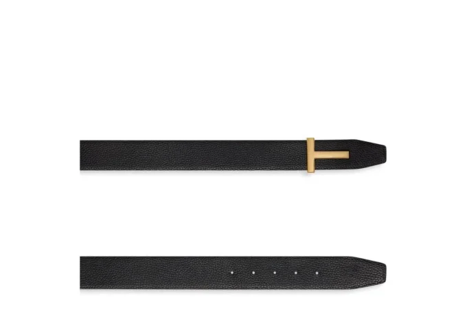 Grain Leather T Icon Belt