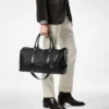 Grain Leather Wide Opening Medium Duffle