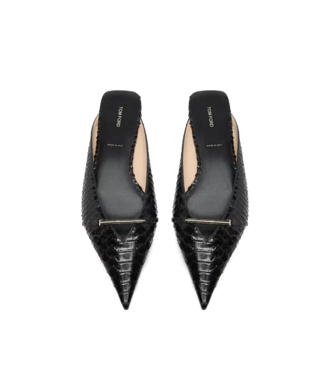 Halbglänzende Julianne Mule mit Python-Print