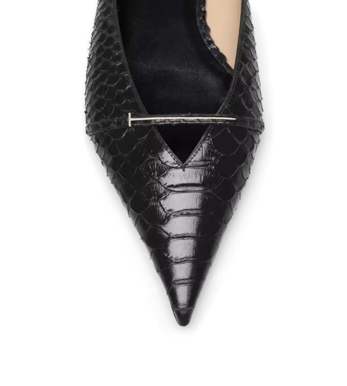 Halbglänzende Julianne Mule mit Python-Print