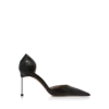 Halbglänzende Pumps mit Python-Print und Spire D’Orsay-Absatz